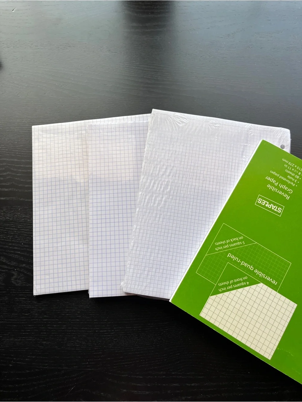 4 Pack Graph Paper Filler Pad Staples Tops Five Star Office Depot 4x4 3-Hole
